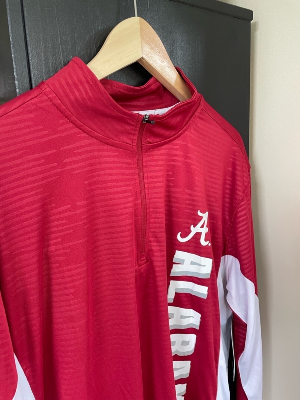 Men’s Colosseum Alabama Crimson Tide Bart Windshirt Quarter-Zip Pullover, Large - Picture 2 of 5